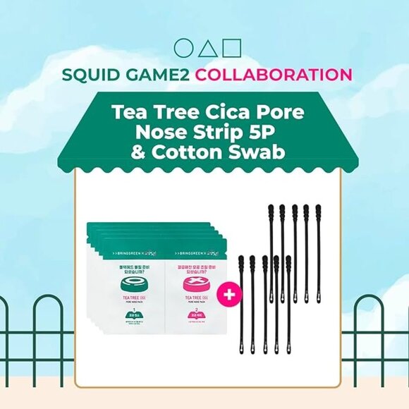 BRING GREEN X NETFLIX SQUID GAME Edition Tea Tree NOSE PORE STRIPS NEW - Picture 3 of 6